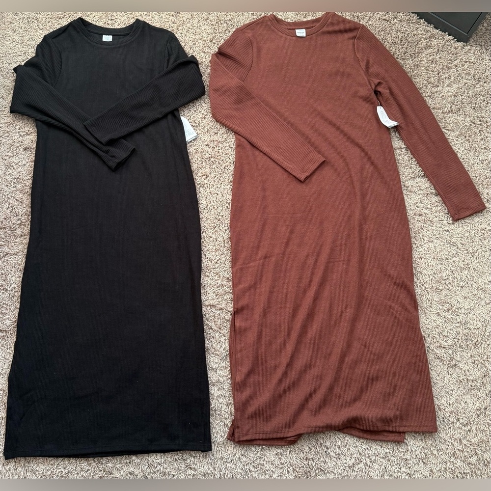 Time and Tru Women’s Ribbed Maternity Dresses With Side Slit (2) Size: L (12-14)